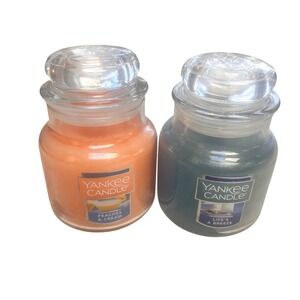 Yankee Candle Small Jar Set Peaches & Cream Life's a Breeze 3.7oz New 2 Pack
